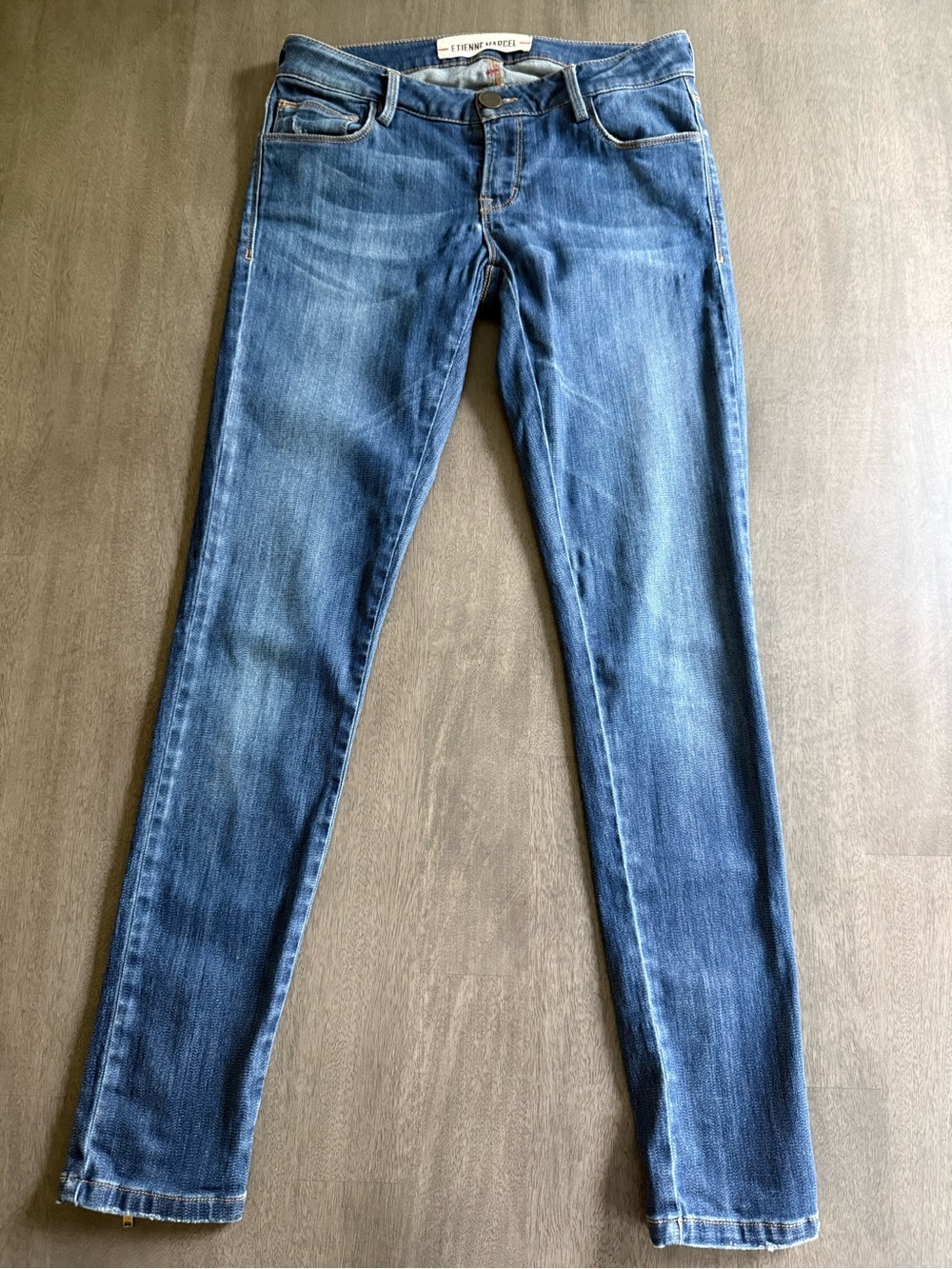 Etienne Marcel Skinny Jeans – Blue Denim – Zipper Ankle Details